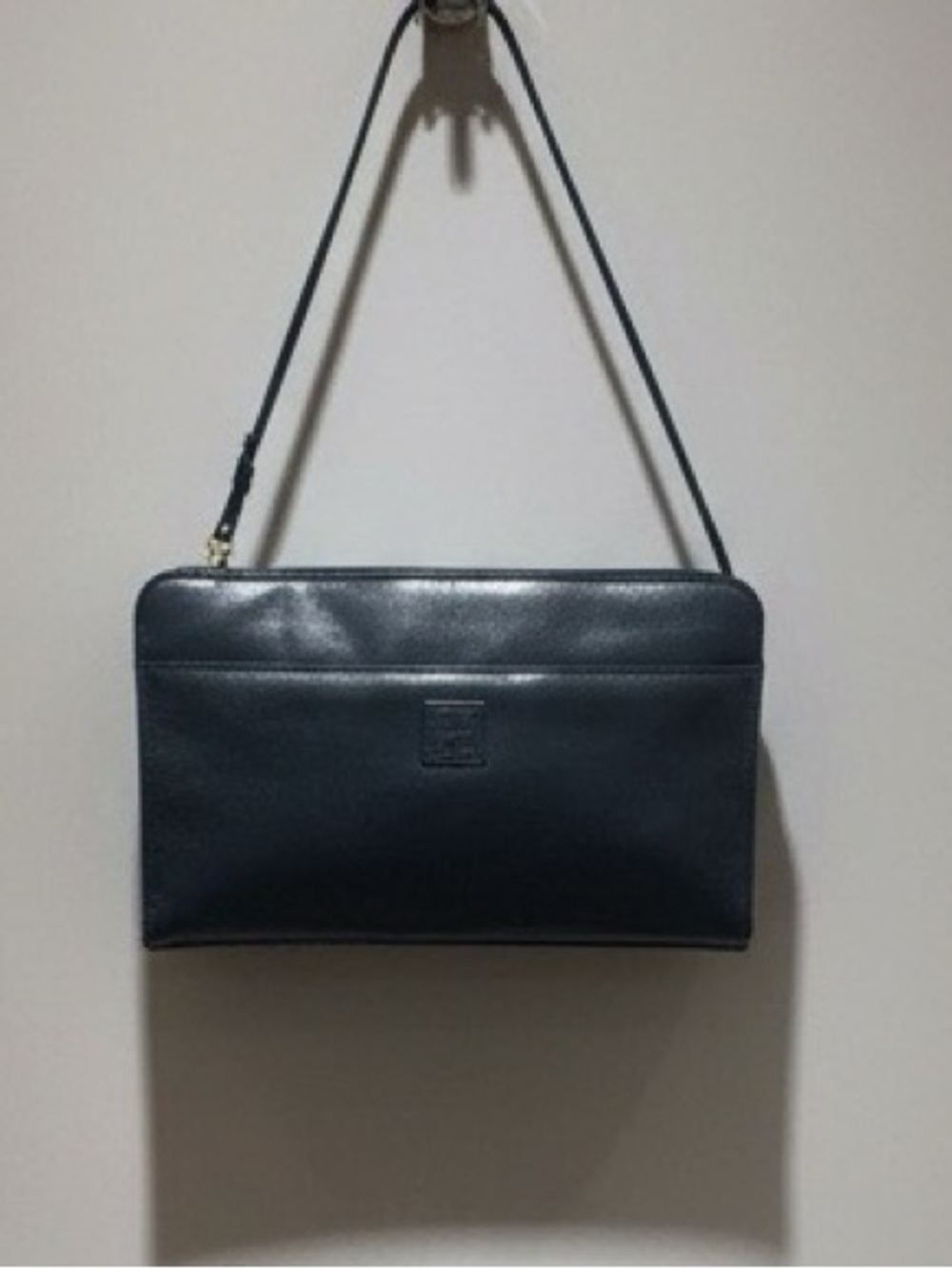 GIANI BERNINI Genuine Leather Navy Crossbody Shoulder Bag VTG
